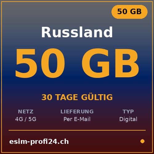eSIM Russland – 50 GB / 30 Tage — eSIM Datenpaket kaufen, sofort per E-Mail | eSIMProfi24