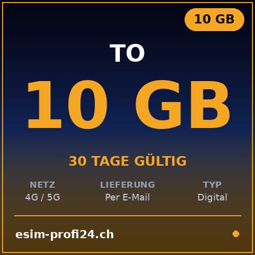 eSIM TO – 10 GB / 30 Tage — eSIM Datenpaket kaufen, sofort per E-Mail | eSIMProfi24