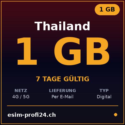 eSIM Thaïlande – 1 Go / 7 jours — eSIM Datenpaket kaufen, sofort per E-Mail | eSIMProfi24