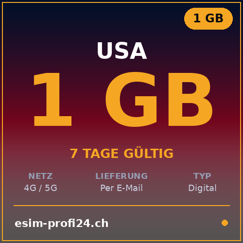eSIM USA – 1 GB / 7 Tage