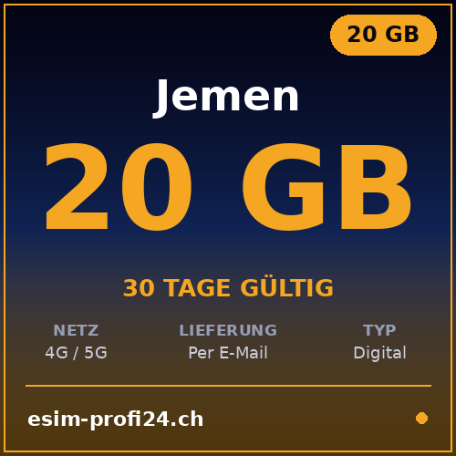 eSIM Jemen – 20 GB / 30 Tage