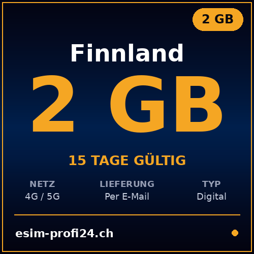 eSIM Finlande – 2 Go / 15 jours — eSIM Datenpaket kaufen, sofort per E-Mail | eSIMProfi24