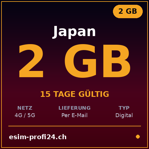 eSIM Japon – 2 Go / 15 jours — eSIM Datenpaket kaufen, sofort per E-Mail | eSIMProfi24