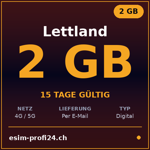 eSIM Lettland – 2 GB / 15 Tage — eSIM Datenpaket kaufen, sofort per E-Mail | eSIMProfi24